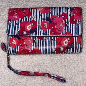 Floral safe keeper large wallet wristlet